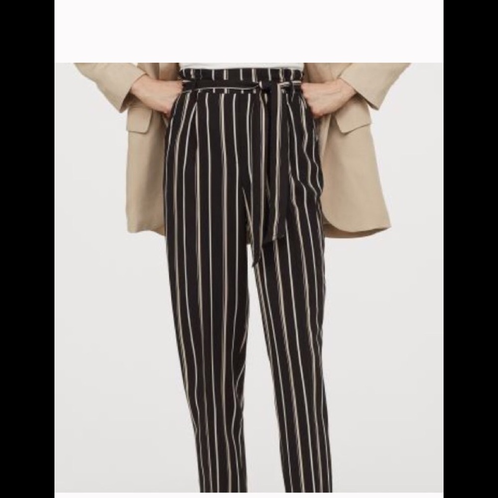H&M Paperbag Stripped Pants